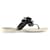 Chanel Black/White Rubber Camelia Thong Sandals  ref.655988