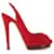 Jimmy Choo Fuchsia Suede Peep Toe Slingback Sandals With Metal Platforms Pink  ref.656039