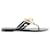 Chanel Black & White Rubber Jelly Camellia Thong Sandals  ref.656065