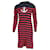 Isabel Marant Etoile Nautical Striped Knitted Dress in Navy Blue and Red Linen  ref.656073