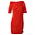 Minivestido con detalle de hombros fruncidos en seda roja de Maje  ref.656079