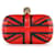 Alexander McQueen Union Jack Clutch aus rotem und schwarzem Leder Mehrfarben  ref.656236