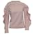 Valentino Langarm-Sweatshirt mit Stehkragen und Rüschen aus rosa Viskose Pink Zellulosefaser  ref.656276