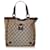 Gucci Brown GG Canvas Abbey D-Ring Tote Bag Beige Dark brown Leather Cloth Pony-style calfskin Cloth  ref.657162