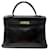 Hermès VINTAGE SAC A MAIN HERMES KELLY 32 EN CUIR BOX NOIR 1970 BLACK LEATHER HAND BAG  ref.658012