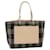 BURBERRY Nova Check Tote Bag Canvas Leather Beige Black Auth bs2192 Cloth  ref.658434