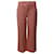 Pantalones Ganni de pernera ancha a cuadros en poliéster rojo  ref.659390
