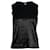 Diane Von Furstenberg Top sem manga com brilhantes em algodão preto  ref.659392