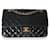 Timeless Bolsa Chanel Black Acolchoada Pele de Cordeiro Médio Clássico Forrado com Flap Preto Couro  ref.659517