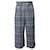 Ganni Seersucker Checked Wide-leg Cropped Pants in Blue Organic Cotton   ref.659523
