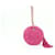 Chanel Cartera de mano redonda con cadena y flecos de gamuza acolchada rosa fuerte Suecia Cuero  ref.660016