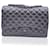 Chanel Grey Metallic Quilted Leather Maxi Timeless Classic Flap Bag  ref.660848
