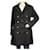 Abrigo clásico de mezcla de angora de lana azul oscuro de Louis Vuitton con botones dorados sz 38  ref.661675