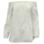 Michael Kors Haut à épaules dénudées, tissu rayé, 3/4 manches longues Coton Blanc  ref.661827