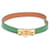 Hermès Rivale pulseira de couro Tour forrado verde Bezerro-como bezerro  ref.662099
