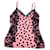 Dolce & Gabbana Fabric and lace strap top Black Pink Satin  ref.662174
