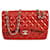 CHANEL Red lambskin Leather Classic lined Flap Jumbo Bag Silver hardware  ref.662345