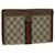 GUCCI GG Canvas Web Sherry Line Clutch Bag Bege Vermelho Verde Auth am3107  ref.662559