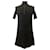Chanel 17A, 2017 Automne Paris-Cosmopolite Hiver Noir et Doré fil métallisé Lurex doux épais tricot côtelé robe extensible. Viscose  ref.662772