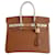 Sac Hermès Birkin 25 Cuir Blanc cassé Caramel Bijouterie dorée  ref.663096