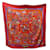 Hermès HERMES PAUWELS EAST AND WESTERN STONES SCIARPA IN SETA CASHMERE Rosso Cachemire  ref.663473