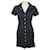 NEW CHANEL BLUE DENIM DRESS WITH SILVER BUTTONS S 36 NAVY BLUE COTTON DRESS  ref.663486