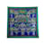Hermès HERMES TORANA SQUARE SCARF 90 CM ANNIE FAIVRE GREEN SILK BLUE SILK SCARF  ref.663489