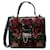 Dolce & Gabbana Monica Blumen Samt schwarze Ledertasche Mehrfarben  ref.664810