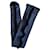 Collants de veludo azul Chanel com logo de banda preta CC Poliamida  ref.665468