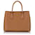 Bolso satchel marrón Saffiano Cuir Twin de Prada Castaño Marrón claro Cuero Becerro  ref.666340