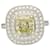 inconnue Ring in white gold with entourage, yellow diamond center 2,01 carats.  ref.667005