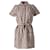 See by Chloé Gingham-Kleid aus beigem Leinen  ref.667521