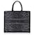 Grand sac cabas à broderie Dior léopard noir et gris Mizza  ref.667526