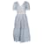 Self portrait Self-Portrait Fine Cord Lace Midi Dress in Light Blue Cotton  ref.667532