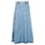Ganni Gebleichter Midirock mit hohem Bund aus blauem Baumwolldenim Baumwolle  ref.667712