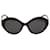 Óculos de sol de armação oval Balenciaga Dynasty em acetato preto Fibra de celulose  ref.667741