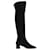 Aeyde Letizia 45Mm Thin Block Square in leatherToe Over The Knee Boot Black  ref.667818