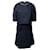 Vestido Fendi con capa y detalle de malla en poliamida azul marino Nylon  ref.667847