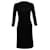 Giorgio Armani Quarter-Sleeve Midi Dress in Black Cotton Velvet  ref.667859