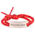 Plattiertes Kordelarmband mit eingraviertem Balenciaga-Logo aus rotem Polyester  ref.667935