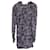 Autre Marque Saloni Rina B Ruffled Jacquard Mini Dress in Navy Blue Silk  ref.668040