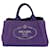 Prada Bolso tote Canapa de lona estampada violeta Púrpura Lienzo  ref.668701