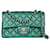 Timeless Chanel Iridescent Green Lambskin Mini Flap Handbag Leather  ref.669277
