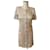 Chanel Beige/goldenes Jersey-Kleid mit Knöpfen vorne Polyester  ref.669363