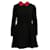 Valentino Blumenkragenkleid aus schwarzer Wolle  ref.669541