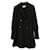 Christian Dior pré-automne 2015 Manteau évasé en laine noire à revers en tricot  ref.670789
