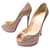 CHRISTIAN LOUBOUTIN BANANA SHOES 140 1100029 38.5 PATENT LEATHER PUMPS Taupe  ref.671121
