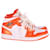 Nike Air Jordan 1 Mid-Sneakers aus Leder in Electro Orange  ref.671609