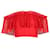 Alexander McQueen Top cropped ombro a ombro com babados em viscose vermelha Vermelho Fibra de celulose  ref.671766
