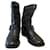 Giuseppe Zanotti Zanotti leather biker boots with glitter Black Metallic  ref.672170